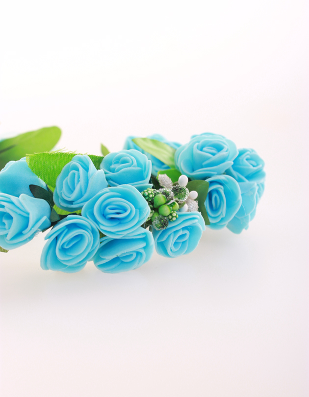 Rochelle Floral Crown in Baby Blue